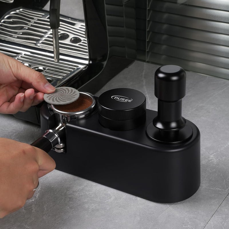 PUSEE Espresso Tamping Station, Espresso Organizer Station Fit for 51/54/58mm Espresso Accessories, Plastic Espresso Station Coffee Tamper Station, Multifunctional Coffee Tools Organzier (3 in 1) - Image 2